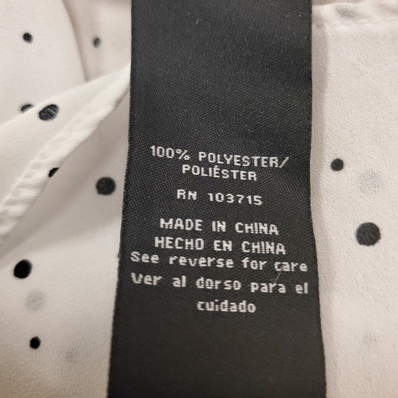 Zac & Rachel Polka Dot Top Blouse Flutter Sleeves Women’s L - Picture 4 of 7